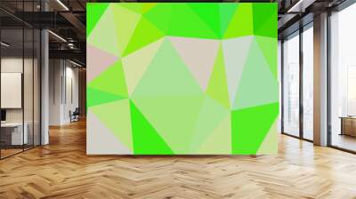 Green vivid geometric abstract bright green blurred mosaic wallpaper with triangle shapes for banner Wall mural