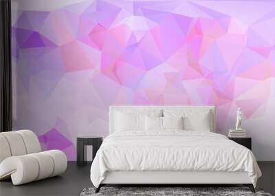 Light purple vector polygon abstract backdrop. Polygonal with gradient. Texture pattern for your backgrounds Wall mural