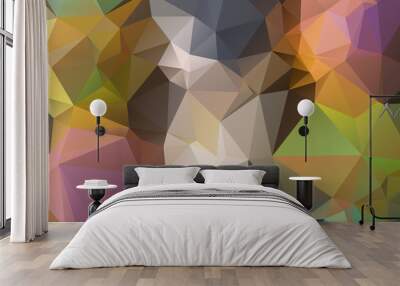 low poly geometric background consisting of triangles of different sizes and colors Wall mural