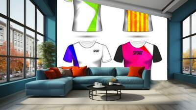 Set of soccer or football jersey template t-shirt style, Design your football club vector illustration Wall mural