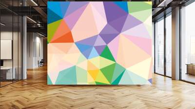 Vivid colorful gradient mosaic background. Geometric triangle, mosaic, abstract Wall mural