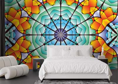 Bright seamless abstract pattern, mandala.  Wall mural