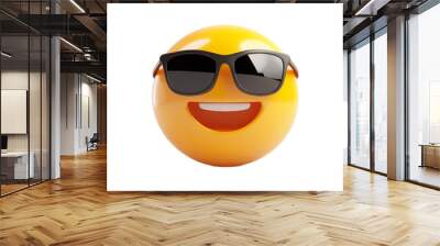 3d Emoji on white background PNG Wall mural