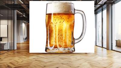 Beer Mug on White Background Wall mural