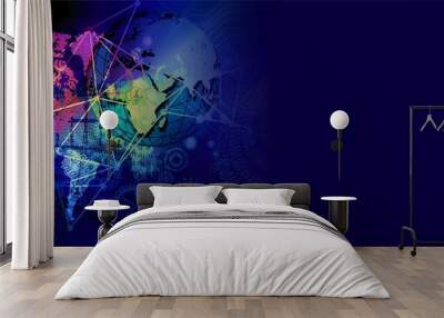 Technology Gears Cogs Banner binary concept business Background Supply Wall mural