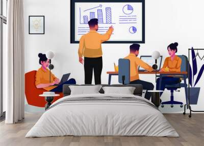 young business people teamwork discussion of the company vector illustration charactars Wall mural