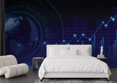 Stock market and trading.trend of graph vector design.Corporate future growth plan.digital graph. Wall mural