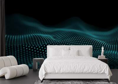 blue abstract digital dot technology background Wall mural