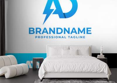 Letter AD Power Logo, suitable for any business with AD or DA initials. Wall mural