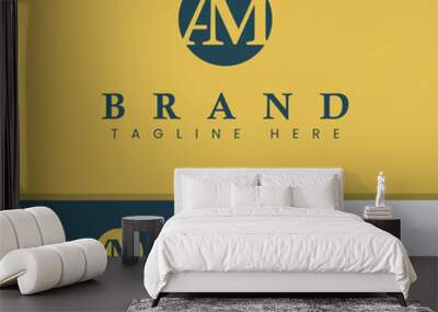 Letter AM IMonogram Circle Logo, suitable for any Business with AM or MA Initials. Wall mural