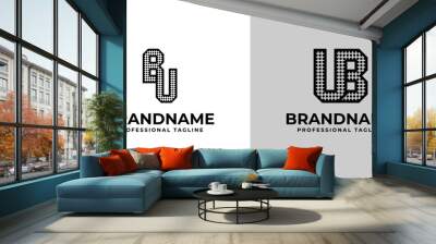 Letters BU and UB Dot Monogram Logo, Suitable for business with BU or UB initials Wall mural