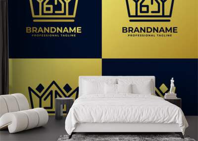 Letters GJ and JG Home King Logo Set, suitable for business with GJ and JG initials Wall mural