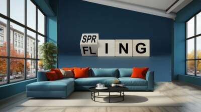 cubes form a spring fling expression. Wall mural