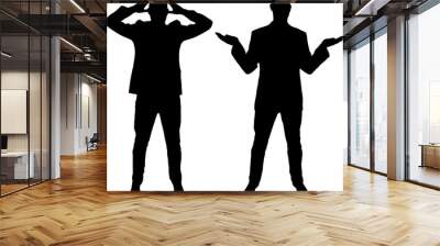 Shocked by problems and frustrated man confused by mistake. Business Concept Wall mural