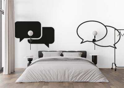 chat icon message symbol. online message speech bubble social media app. web chat sign. Wall mural