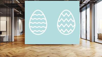 Easter egg. Ornament easter eggs set. Vector outline ornament sign. Easter icon isolated on white background. Wall mural