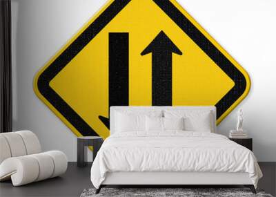 Two way traffic sign,  illustration Wall mural