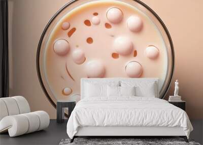 Pearl milk tea flat design top view sweet theme 3D render analogous color scheme Wall mural