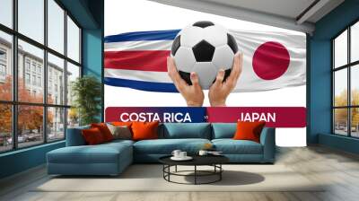 Costa Rica vs Japan national teams soccer football match competition concept. Wall mural