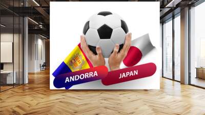 soccer football competition match, national teams andorra vs japan Wall mural