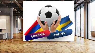 soccer football competition match, national teams armenia vs sweden Wall mural