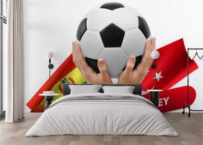 Soccer football competition match, national teams bolivia vs turkey Wall mural