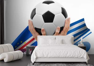 Soccer football competition match, national teams cape verde vs greece Wall mural