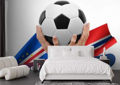 Soccer football competition match, national teams cape verde vs norway Wall mural