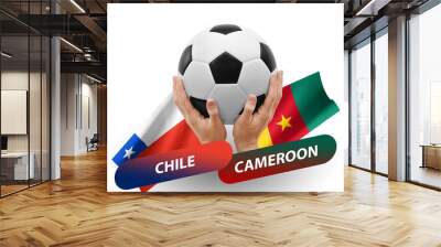 Soccer football competition match, national teams chile vs cameroon Wall mural