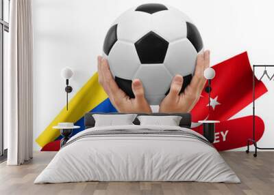 Soccer football competition match, national teams colombia vs turkey Wall mural