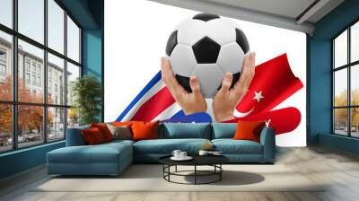 Soccer football competition match, national teams costa rica vs turkey Wall mural