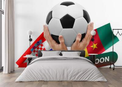 Soccer football competition match, national teams croatia vs cameroon Wall mural