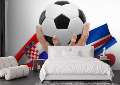 Soccer football competition match, national teams croatia vs iceland Wall mural