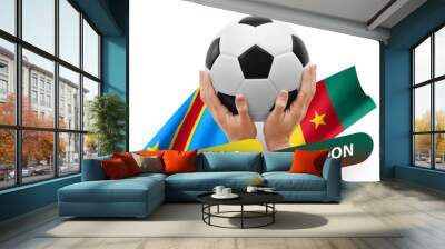 Soccer football competition match, national teams dr congo vs cameroon Wall mural