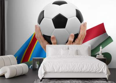 Soccer football competition match, national teams dr congo vs hungary Wall mural