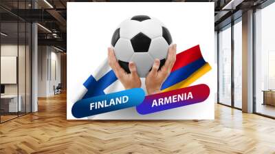 Soccer football competition match, national teams finland vs armenia Wall mural