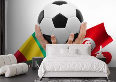 Soccer football competition match, national teams guinea vs tunisia Wall mural