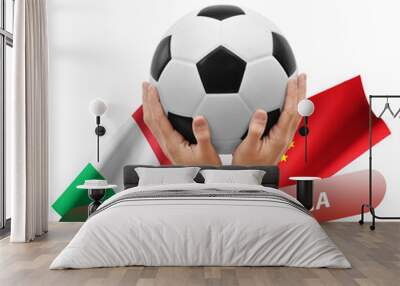 Soccer football competition match, national teams italy vs china Wall mural