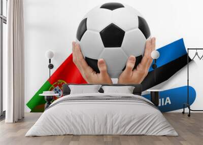 Soccer football competition match, national teams portugal vs estonia Wall mural