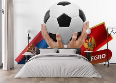 Soccer football competition match, national teams serbia vs montenegro Wall mural