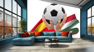 Soccer football competition match, national teams spain vs hungary Wall mural