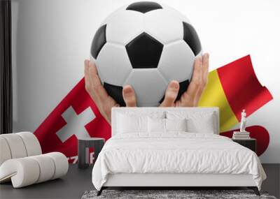 Soccer football competition match, national teams switzerland vs belgium Wall mural