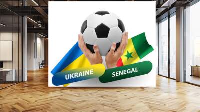 Soccer football competition match, national teams ukraine vs senegal Wall mural