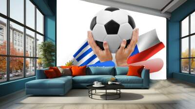 Soccer football competition match, national teams uruguay vs chile Wall mural