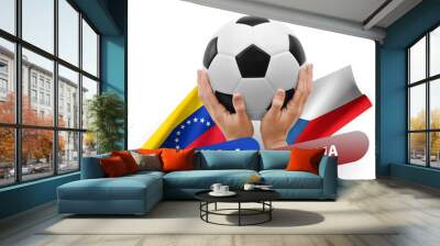 Soccer football competition match, national teams venezuela vs czechia Wall mural