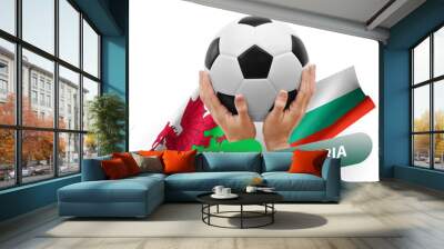 Soccer football competition match, national teams wales vs bulgaria Wall mural