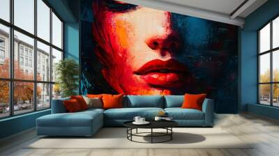 Abstract Woman Face Wall mural