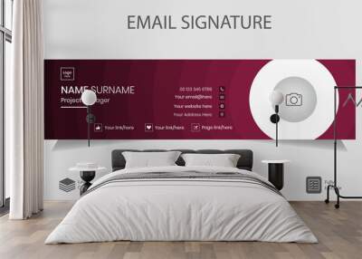 Luxury and Blended Modern Email Signature Vector Template. Wall mural