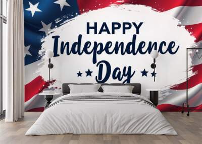 Banner with a clean design of the U.S. flag on one side and space for custom text on the other, perfect for Independence Day or patriotic events. Wall mural