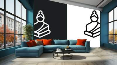 buddha icon isolated in white and black colors. buddha outline vector icon from india and holi collection for web, mobile apps and ui. Wall mural